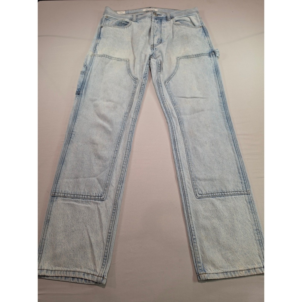 PacSun Vintage Loose Carpenter Jeans Mens‎ 30x30 Light Wash Double Knee Utility